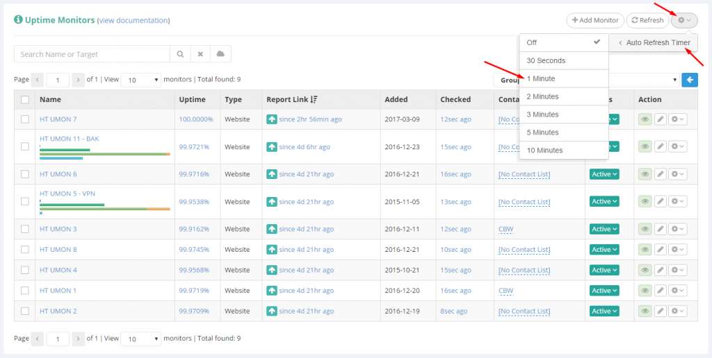 Auto Refresh Timer – HetrixTools